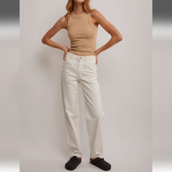 Levi's Cargo Dad * Utility Straight Denim Jeans Ecru - Picture 11 of 16